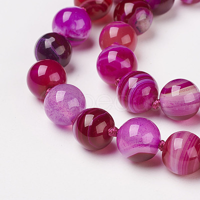 Natural Dyed Agate Beads Necklaces NJEW-F139-12mm-16-1