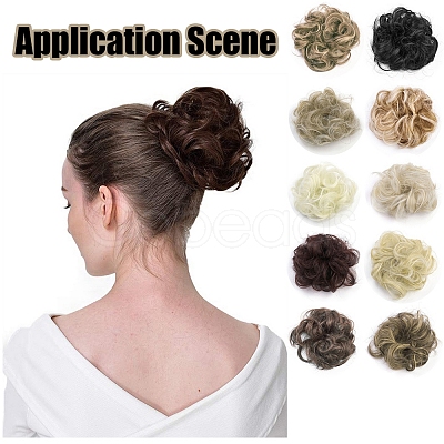 Synthetic Hair Bun Extensions OHAR-G006-A03-1