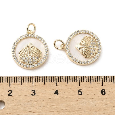 Brass Micro Pave Cubic Zirconia Pendants KK-P260-21G-1