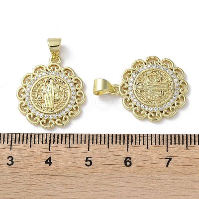 Rack Plating Brass Cubic Zirconia Pendants KK-M272-09G-1