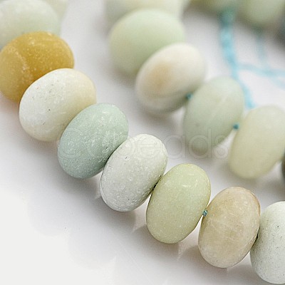 Natural Frosted Flower Amazonite Beads Strands G-O015-10x6mm-01-1