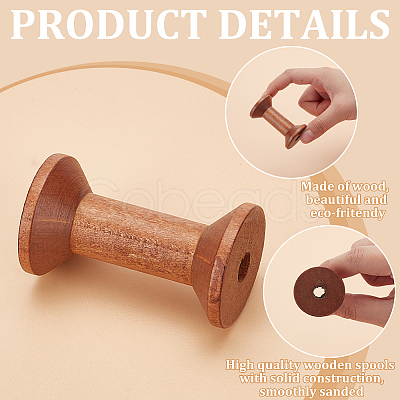 Wood Thread Bobbins TOOL-WH0159-36A-1