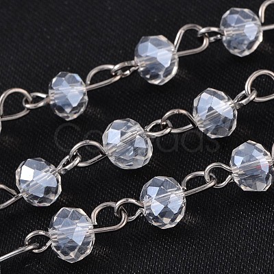 Handmade Glass Beaded Chains for Necklaces Bracelets Making AJEW-JB00132-1