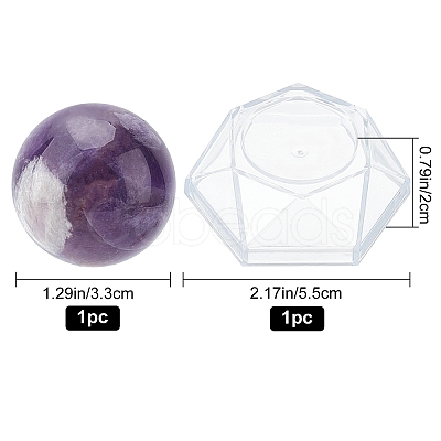 CRASPIRE 2Pcs 2 Style Natural Amethyst Crystal Ball DJEW-CP0001-09-1