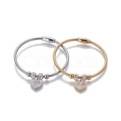 304 Stainless Steel Charms Bangles BJEW-P258-06-1