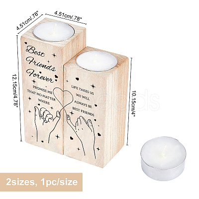 SUPERDANT Wooden Candle Holder and Candles Set AJEW-SD0001-16B-1