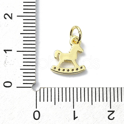 Brass Micro Pave Claer Cubic Zirconia Charms KK-H475-43G-1