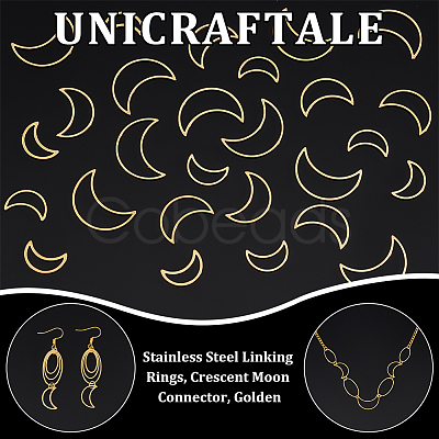 Unicraftale 36Pcs 3 Styles 201 Stainless Steel Linking Rings STAS-UN0056-45-1