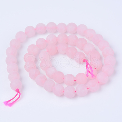 Natural Rose Quartz Beads Strands G-Q462-8mm-11-1