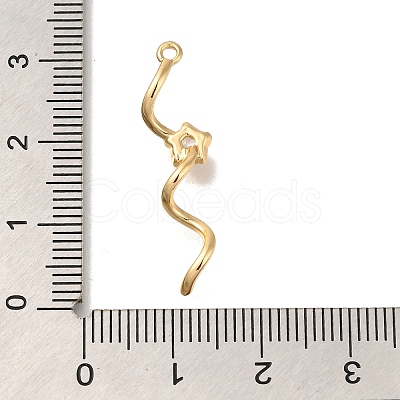 Brass Micro Pave Clear Cubic Zirconia Pendants KK-M301-13G-1