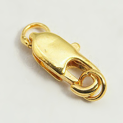 Brass Lobster Claw Clasps X-KK-KK801-G-1