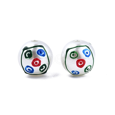 Mahjong Theme ABS Plastic Imitation Pearl Enamel Beads KY-G020-04C-1