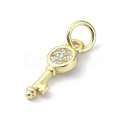 Brass Micro Pave Claer Cubic Zirconia Charms KK-H475-50G-01-1