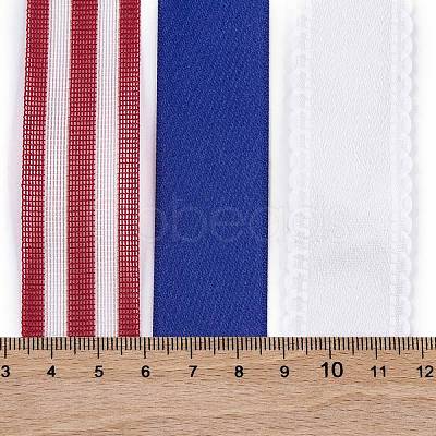 9 Yards 3 Styles Independence Day Polyester & Polycotton Ribbons Sets SRIB-A015-02A-07-1