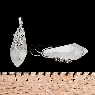 Natural Quartz Crystal Rock Crystal Faceted Teardrop Pendants G-Q163-04P-05-1