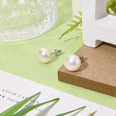 Valentine Presents for Her 925 Sterling Silver Ball Stud Earrings EJEW-D029-9mm-2-1