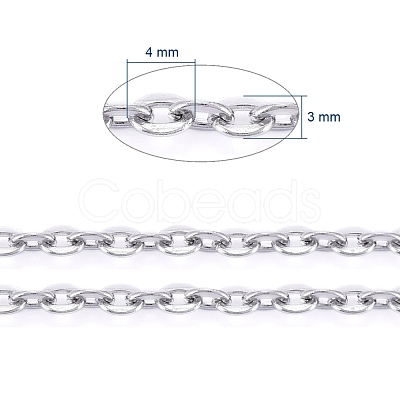 Tarnish Resistant 304 Stainless Steel Cable Chains CHS-K002-02-3mm-1