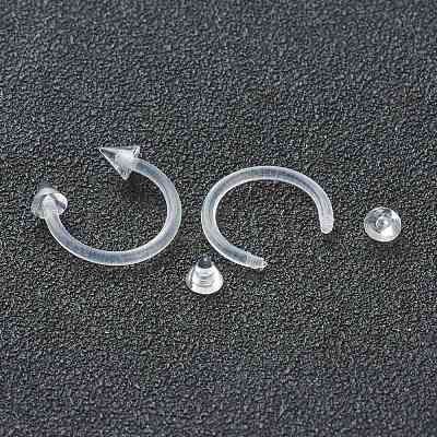 Acrylic Circular/Horseshoe Barbell with Double Pointed End AJEW-P084-03-1