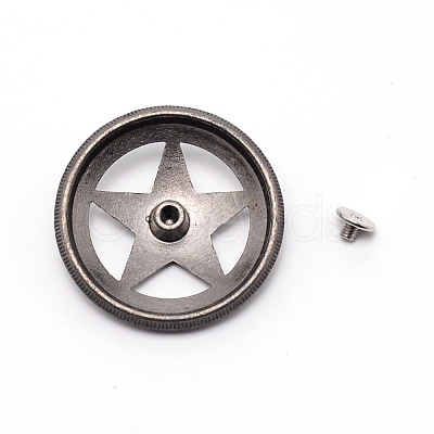 1-Hole Alloy Buttons PALLOY-WH0092-12B-1