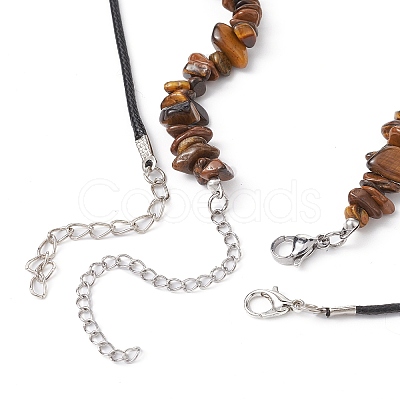 2Pcs 2 Style Natural Tiger Eye Bullet & Alloy Sun Pendant Necklaces Set NJEW-JN04514-03-1