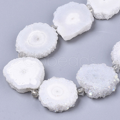 Electroplated Natural Quartz Beads Strands G-R461-04M-1