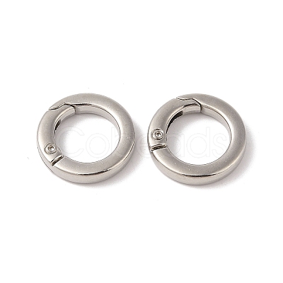 Nickel Plated Alloy Spring Gate Rings FIND-Q104-01A-P-1