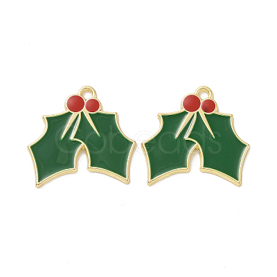 Christmas Theme Rack Plating Alloy Enamel Pendants PALLOY-O109-20LG-1