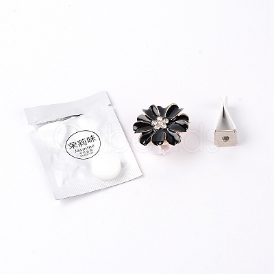 Zinc Alloy with Rhinestones Car Perfume Decoration Set DIY-TAC0011-03A-1