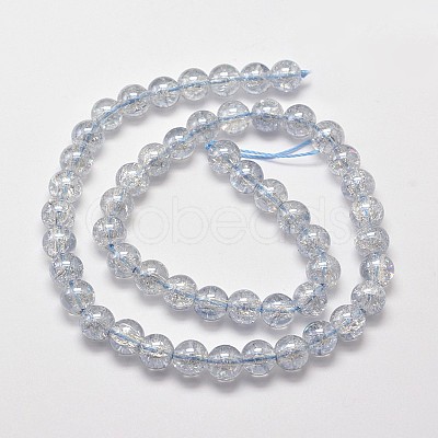 Electroplate Synthetic Crackle Quartz Bead Strands EGLA-J067-6mm-HR09-1