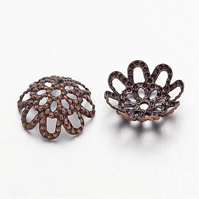 Antique Bronze Iron Flower Bead Caps X-IFIN-ZX1173-AB-NF-1