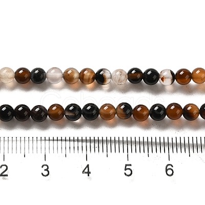 Dyed Black Agate Round Bead Strands G-P070-22-4mm-1