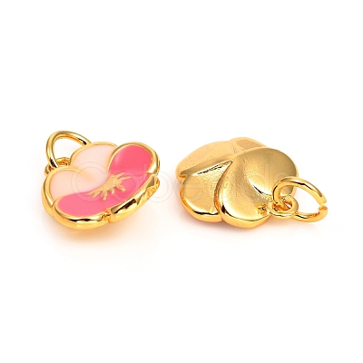 Brass Enamel Charms ZIRC-F816-02A-G-1