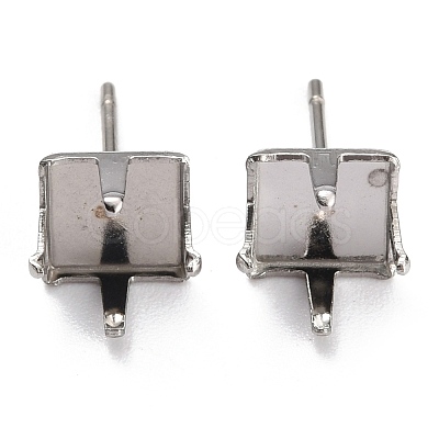 Non-Tarnish 304 Stainless Steel Stud Earring Settings X-STAS-B004-04P-A-1