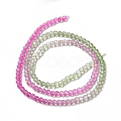 Transparent Gradient Color Glass Beads Strands GLAA-H021-01B-01-1