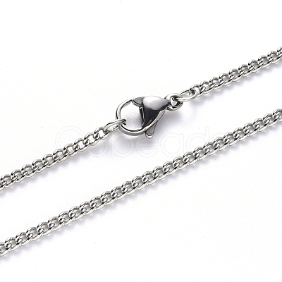 Non-Tarnish 304 Stainless Steel Curb Chain Necklace NJEW-S420-001A-P-1