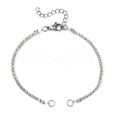 Iron Rhinestone Strass Chains Bracelet Makings AJEW-JB01170-1