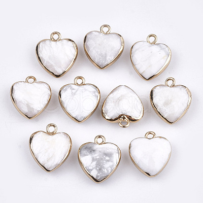 Electroplate Natural Howlite Pendants G-T112-03J-1