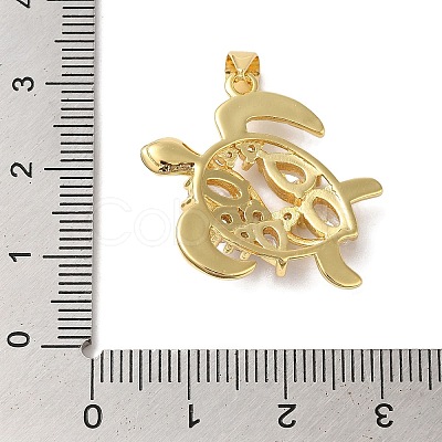 Rack Plating Brass & Clear Cubic Zirconia Pendants KK-L216-057G-1