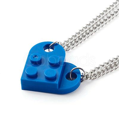 Resin Building Blocks Pendant Necklaces Sets NJEW-JN03442-01-1