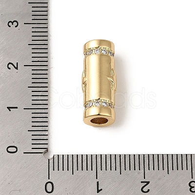 Brass Micro Pave CLear Cubic Zirconia Tube Beads KK-R162-083B-G-1