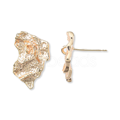 Brass Twist Stud Earring Findings KK-N232-449LG-1