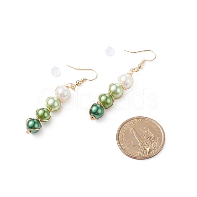 Glass Pearl Dangle Earrings EJEW-JE05035-1