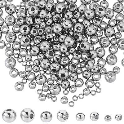 SUNNYCLUE 320Pcs 4 Styles 304 Stainless Steel Spacer Beads STAS-SC0006-88-1