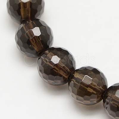 Smoky Quartz Beads Strands X-GSFR8mm176-128-1