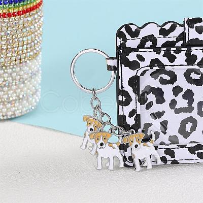 WEWAYSMILE 2 pcs Dog Keychain Car Keychain Pet Pendant Key-Ring Lovely Dog Key-ring Portable Metal Keychain Gift for Pet Lover Birthday Puppy Theme Party Supplies (Jack Dog) JX796A-1