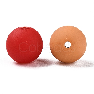 Rubberized Style Imitated Silicone Acrylic Beads MACR-T048-01B-01-1