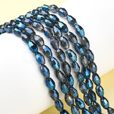 Electroplate Glass Beads Strands X-EGLA-J013-4X6mm-F34-1