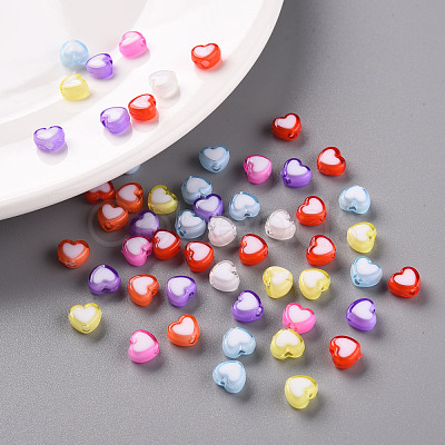 Transparent Heart Acrylic Beads TACR-S117-M-1