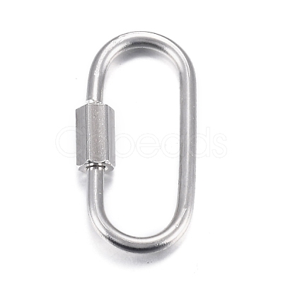 Tarnish Resistant 304 Stainless Steel Screw Carabiner Lock Charms STAS-H107-04A-P-1