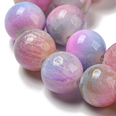 Dyed Natural White Jade Beads Strands G-F764-03E-1